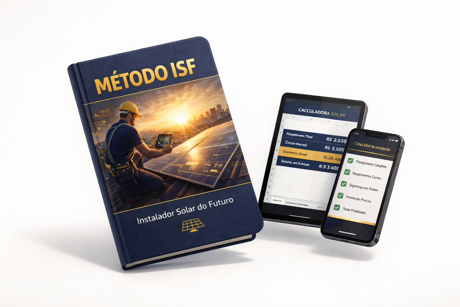 Método ISF — Mockup do ebook Instalador Solar do Futuro